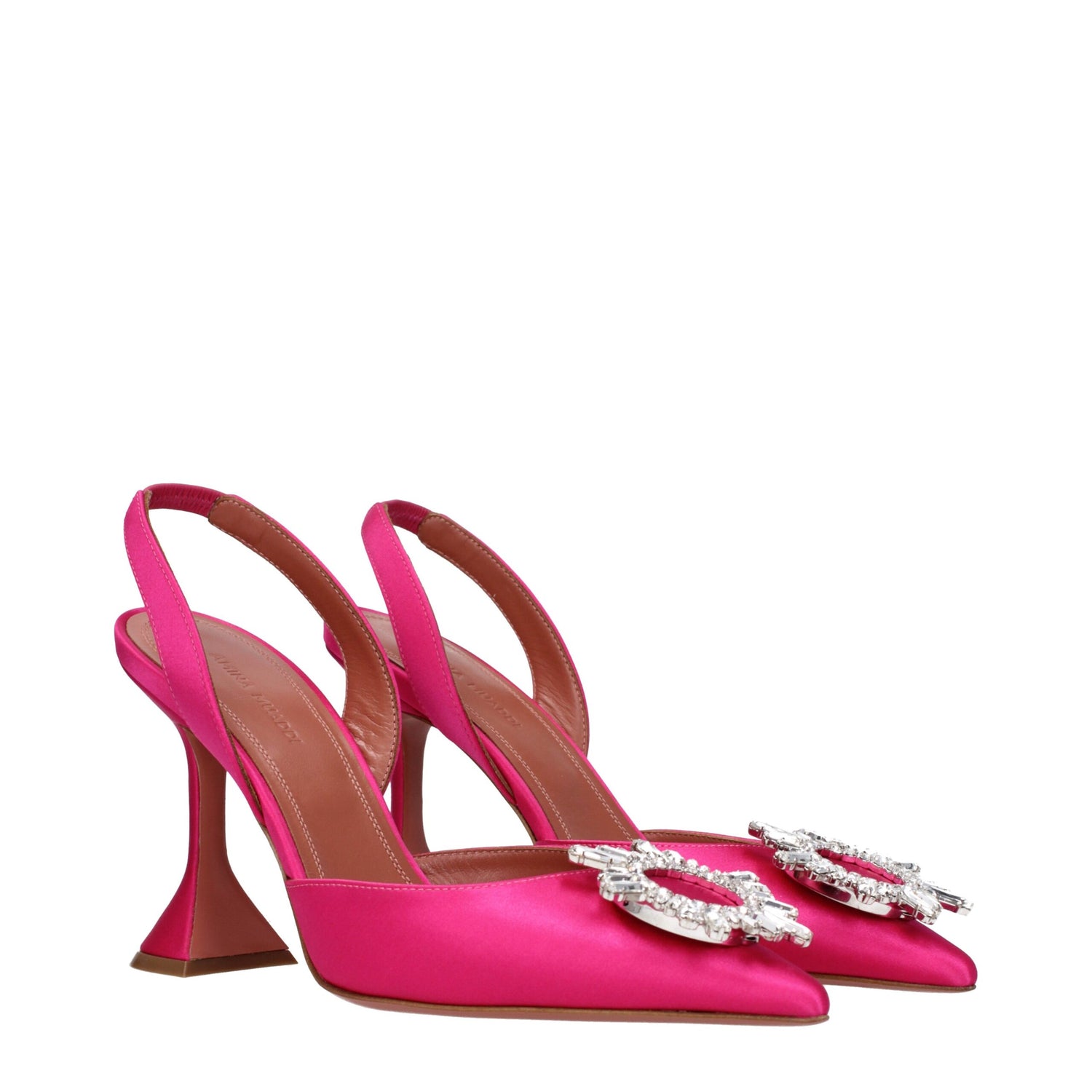 Pink Satin High Heel Pumps