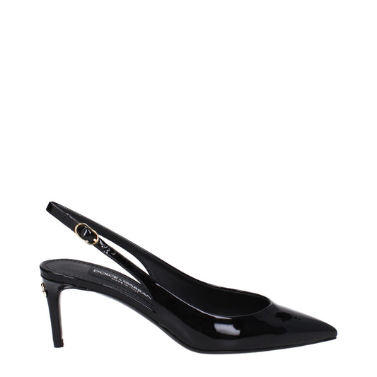 Black Leather High Heel Pumps