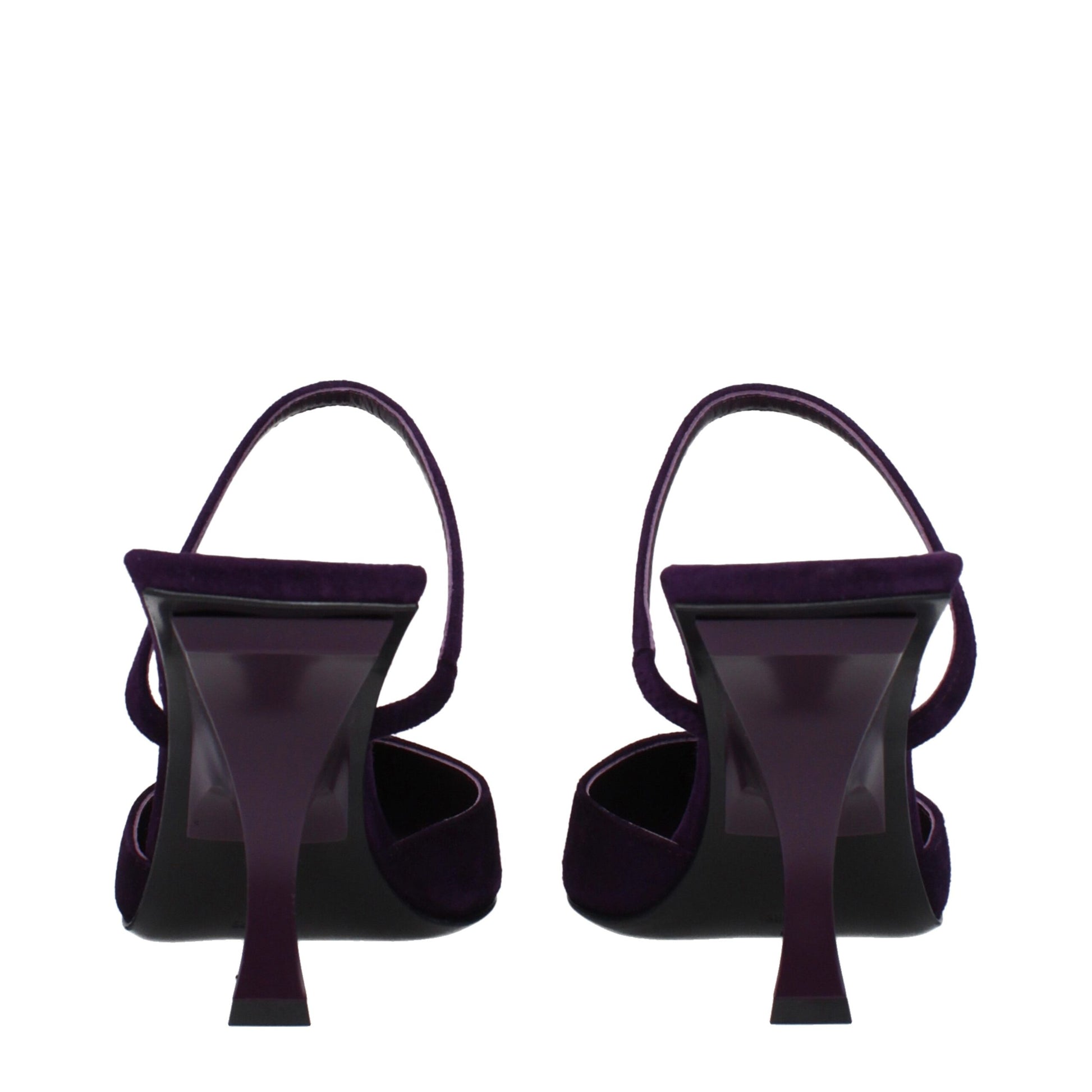 Purple Leather Stiletto Heels Sandals
