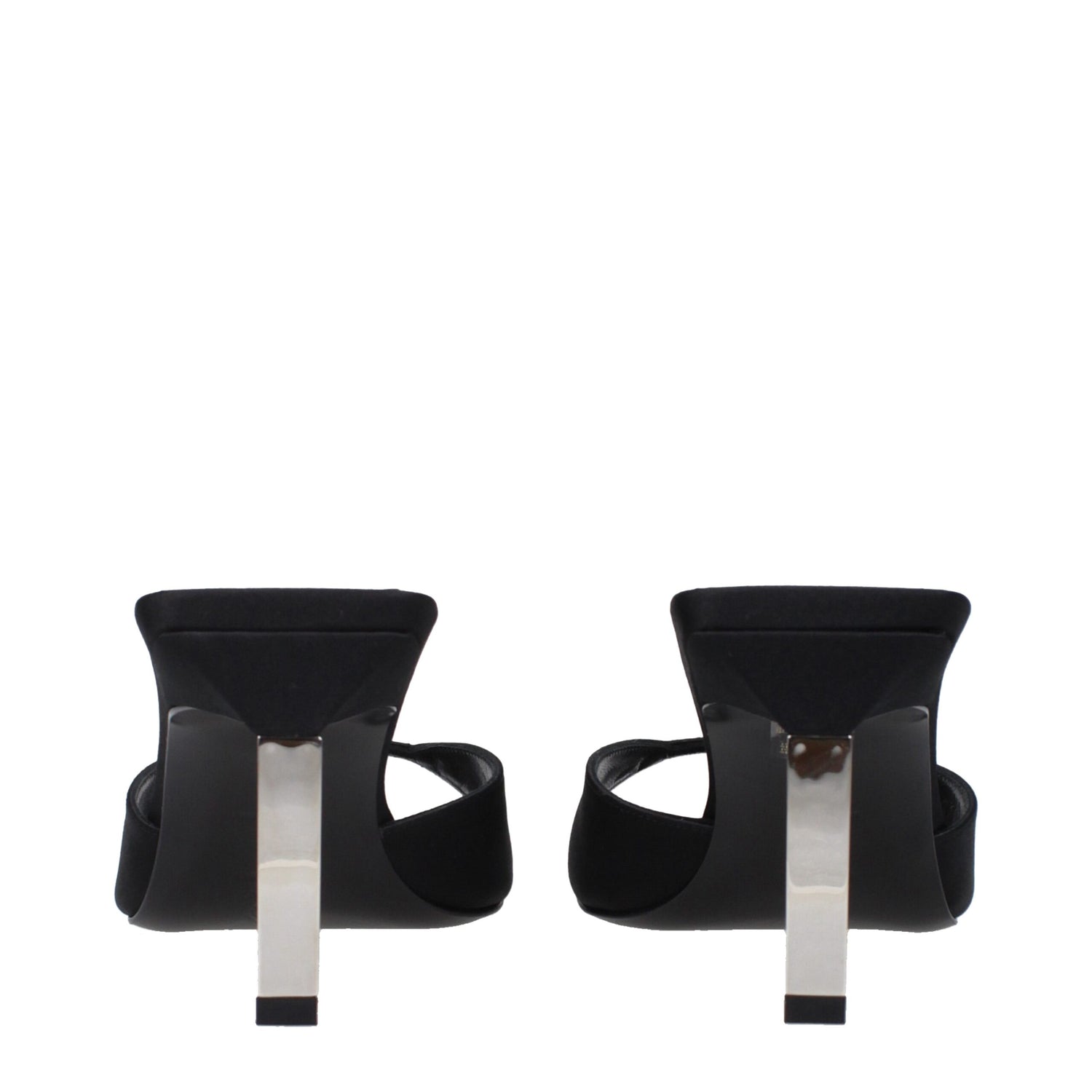 Black Satin Stiletto Heels Sandals
