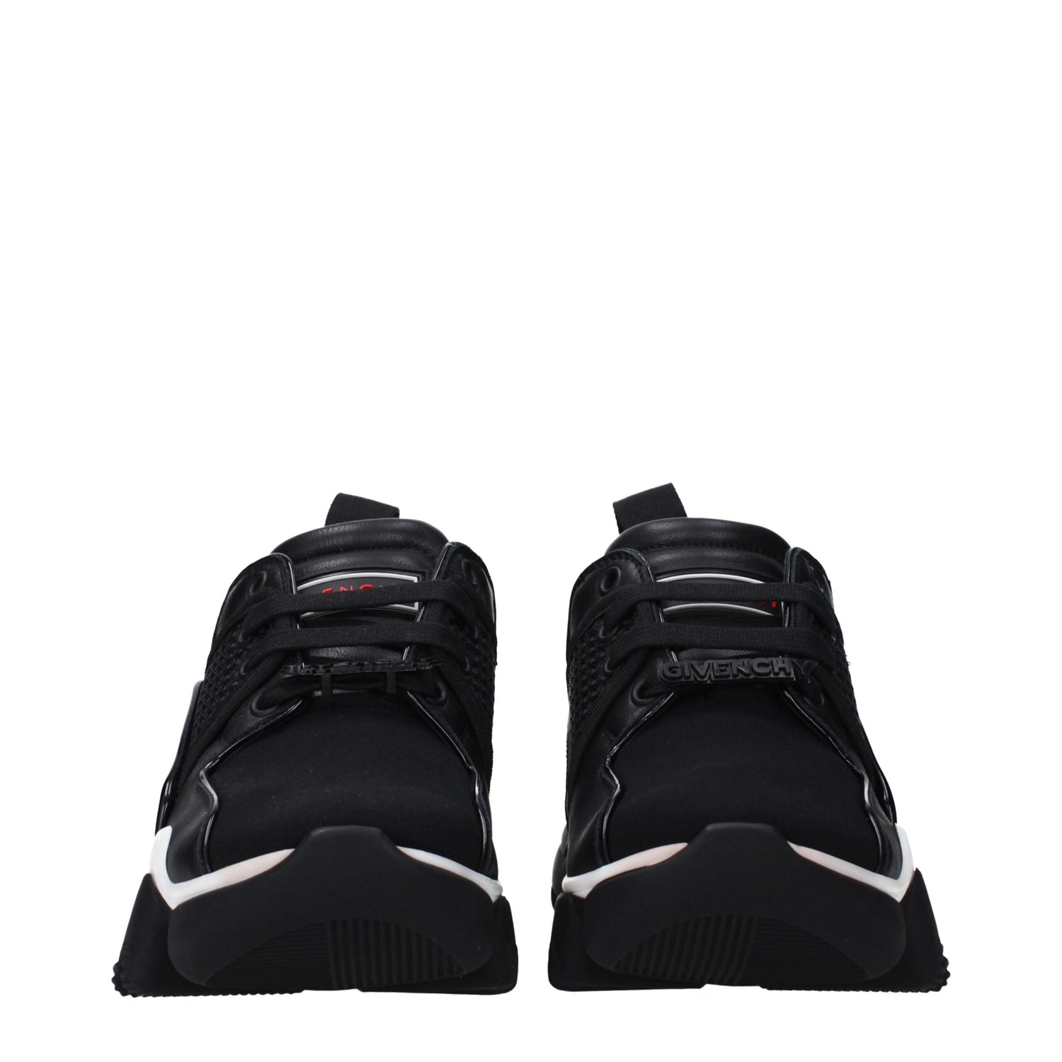 Black Fabric Chunky Sneakers