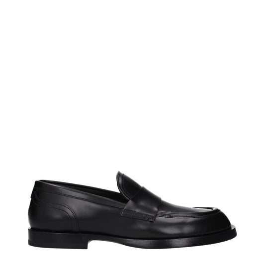 Black Leather Slip-On Loafers