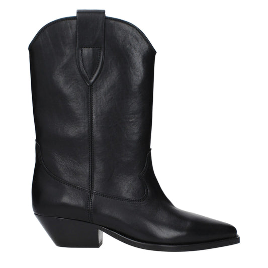 Black Leather Ankle Boots