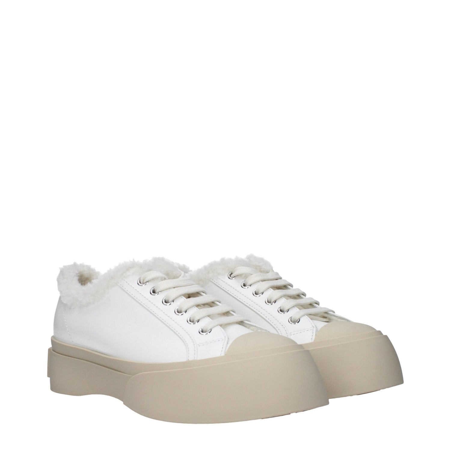 White Leather Low Tops