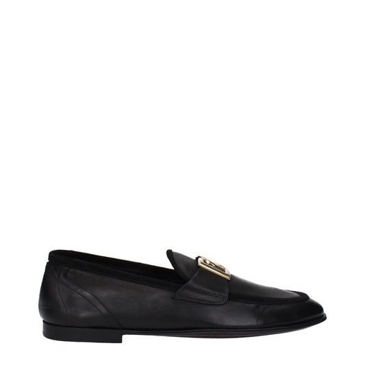 Black Leather Slip-On Loafers