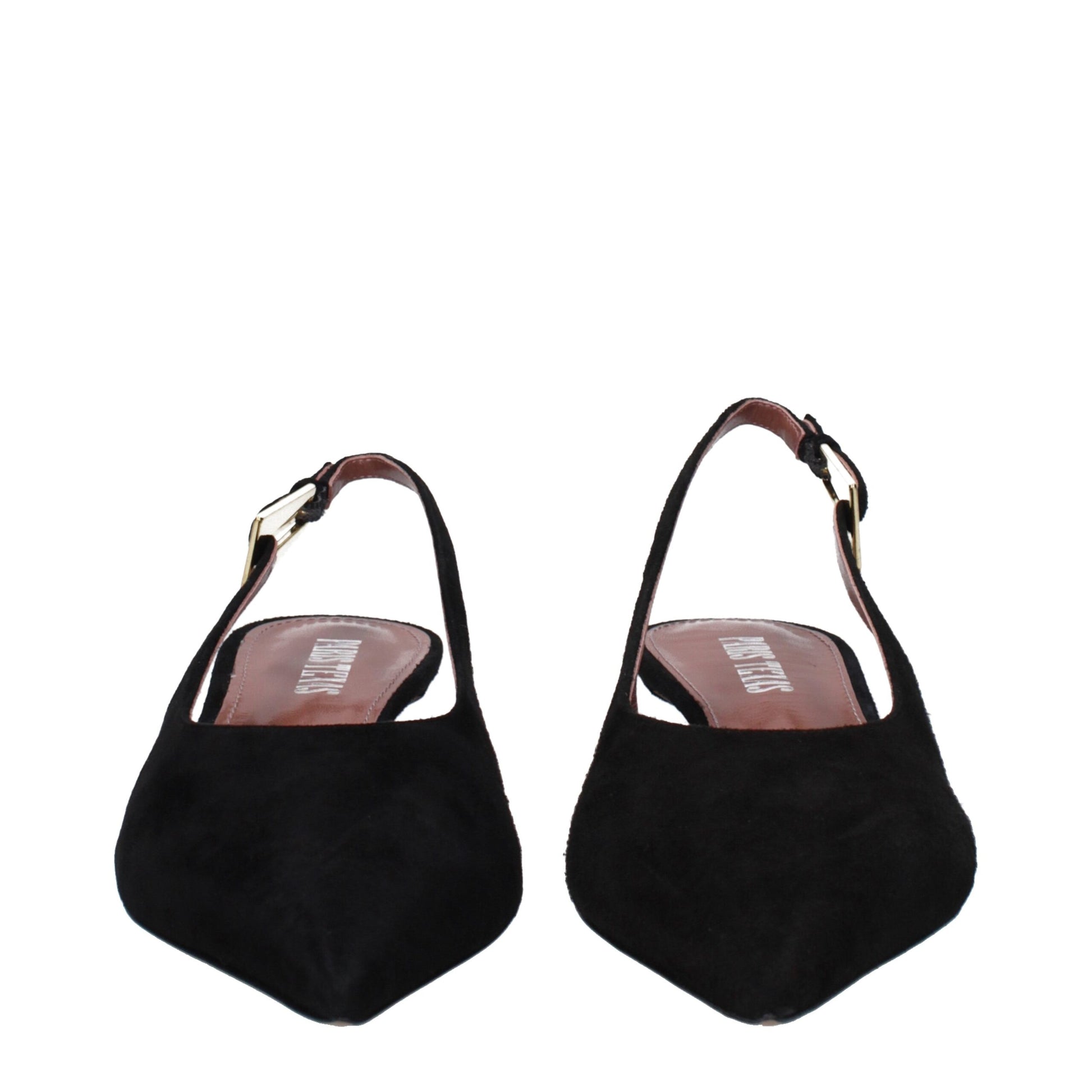 Black Leather Mid Heel Pumps