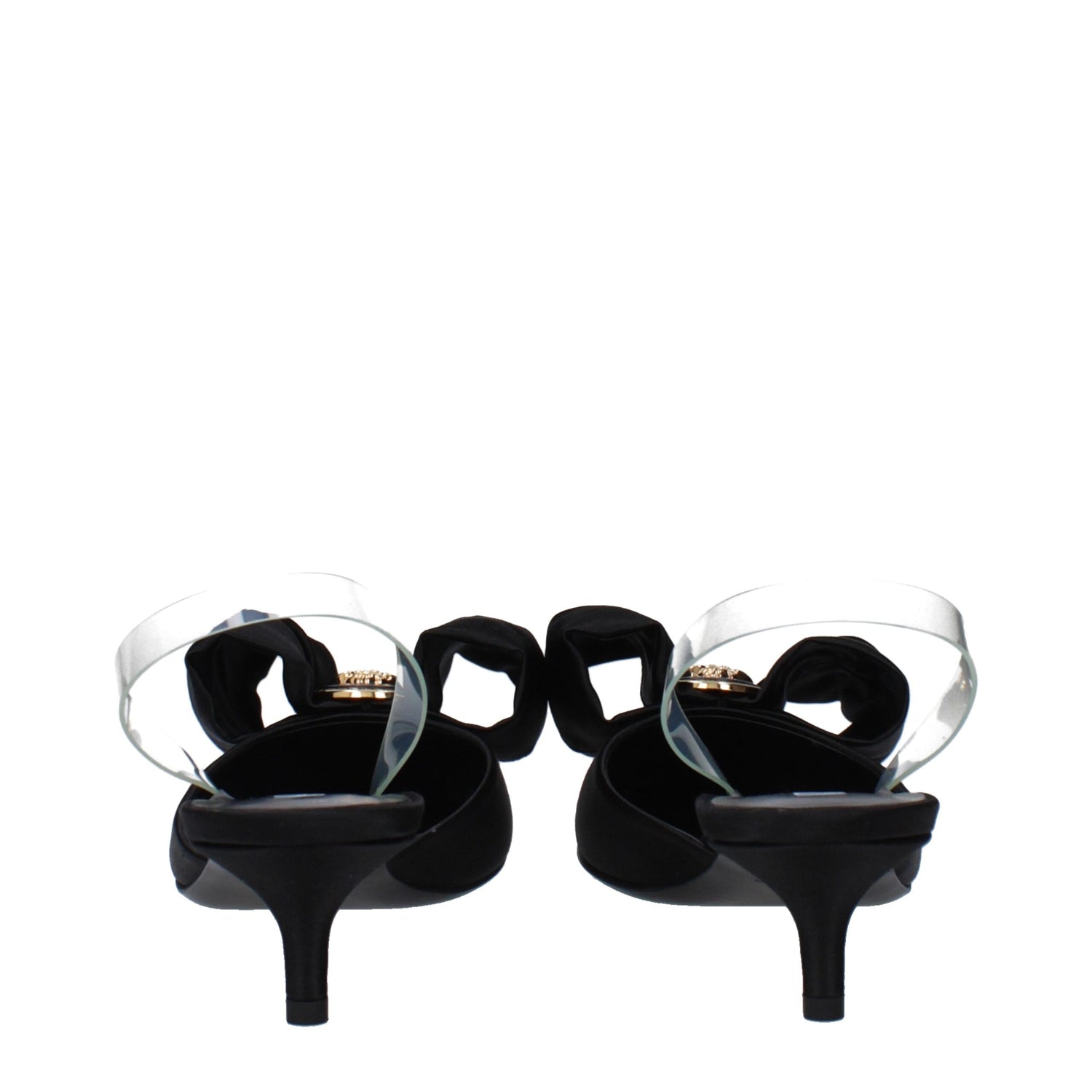 Black Satin Flat Sandals