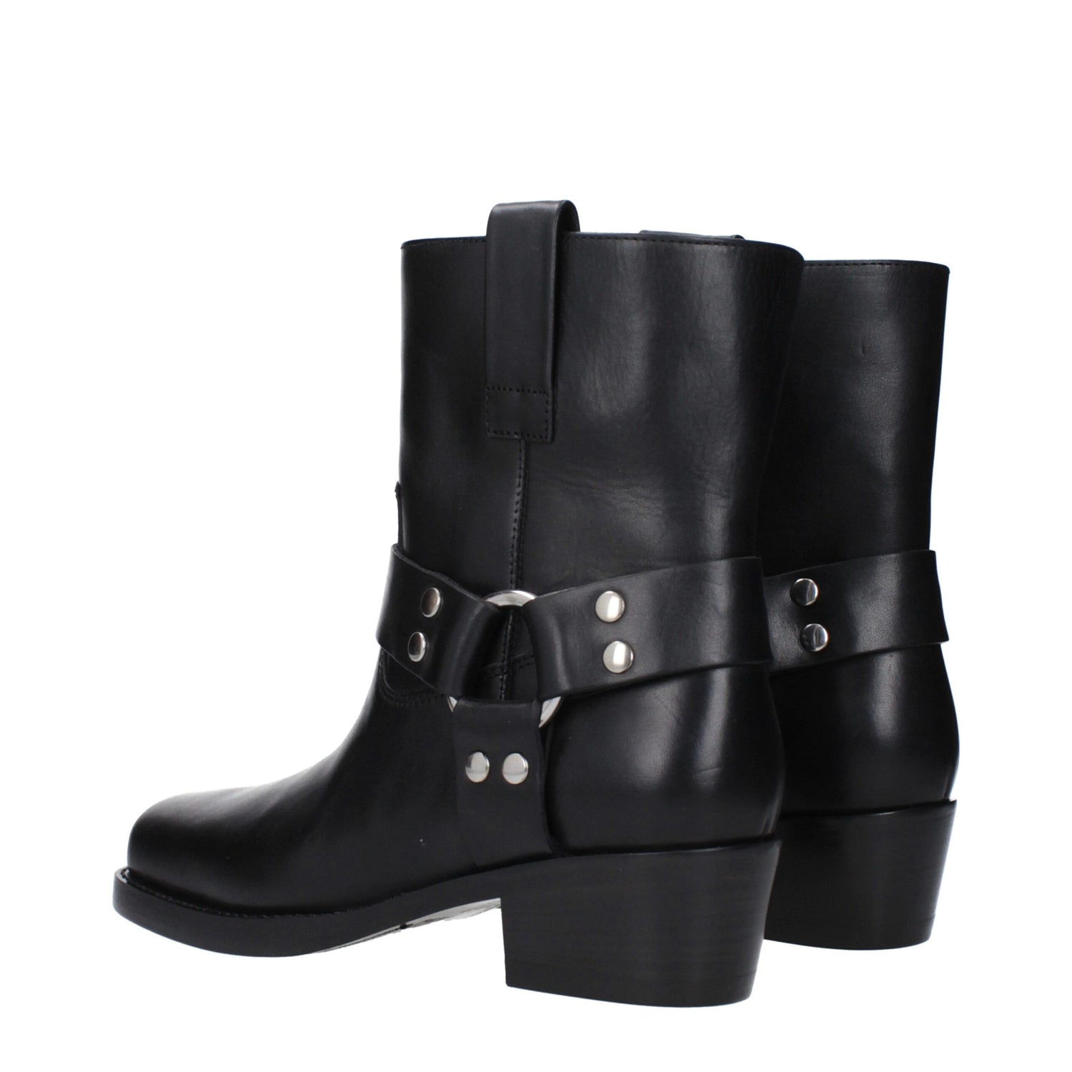 Black Leather Ankle Boots