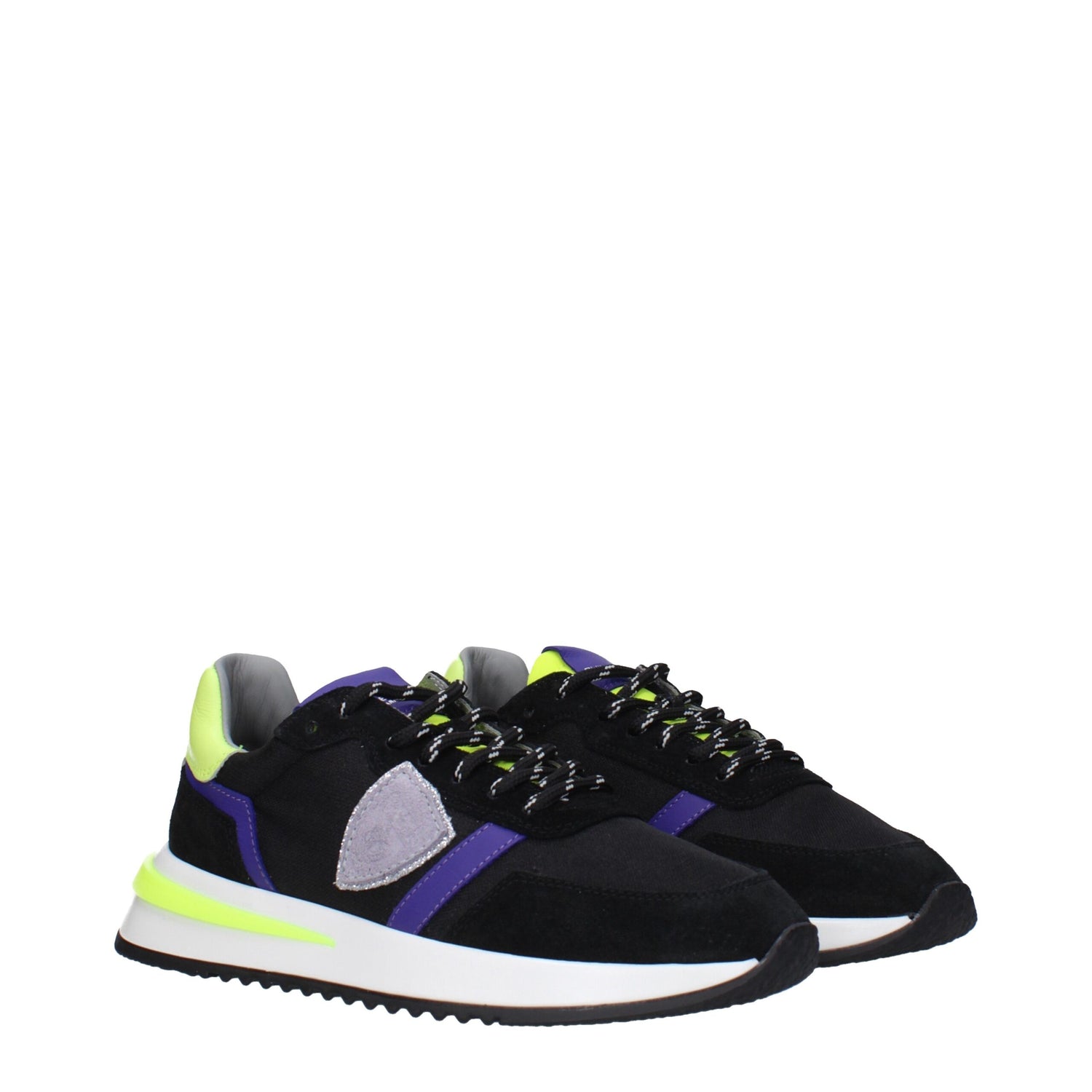 Black Fabric Athletic Sneakers