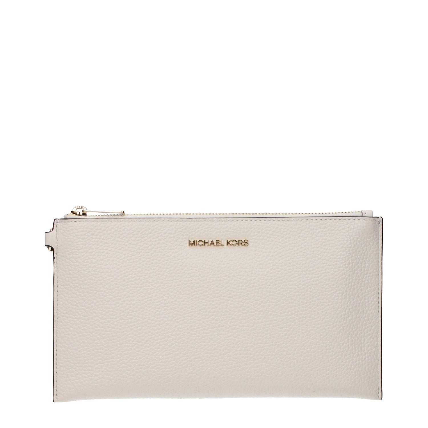 Beige Leather Clutch Bags