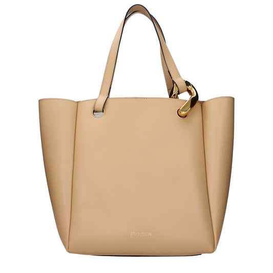 Beige Leather Shoulder Bags