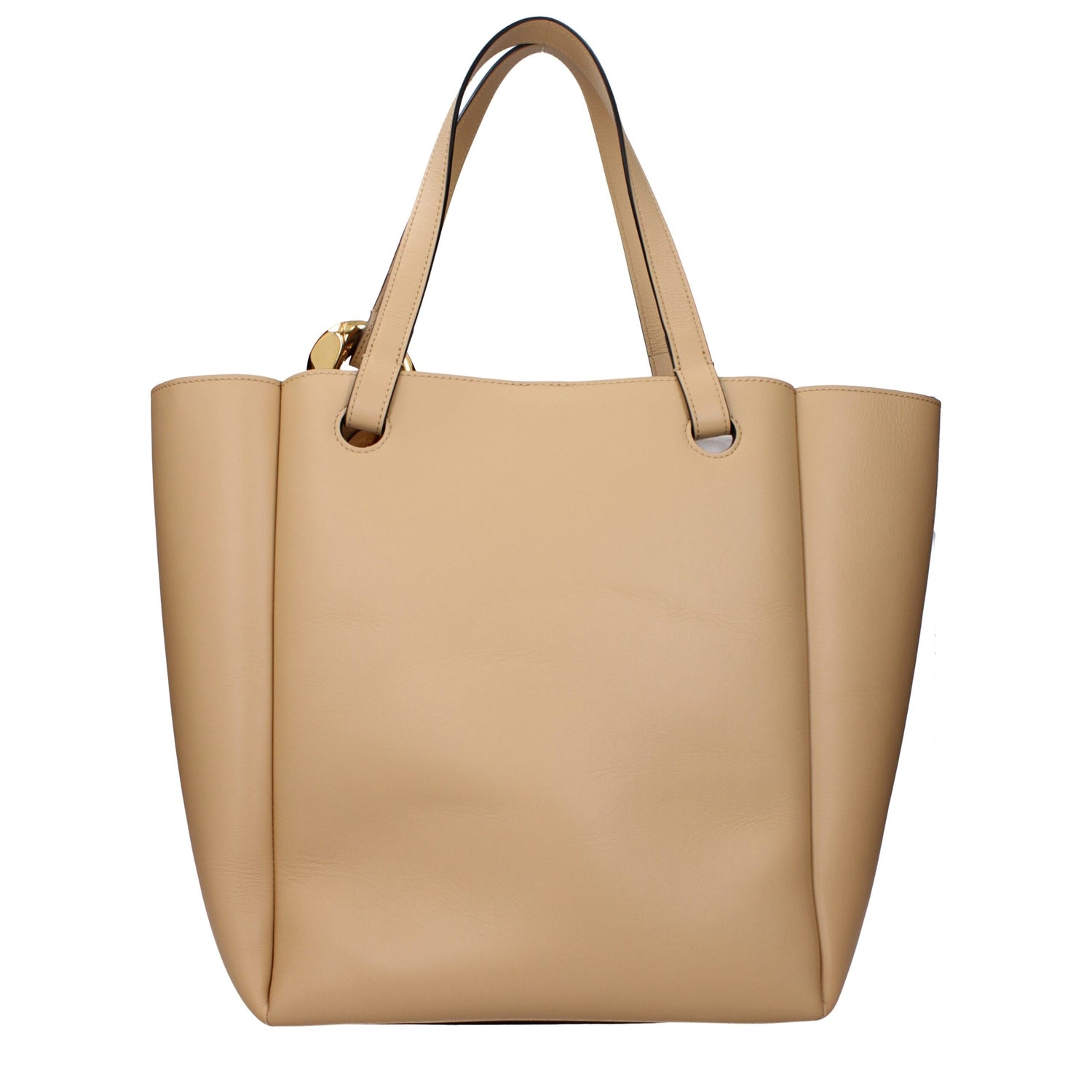 Beige Leather Shoulder Bags