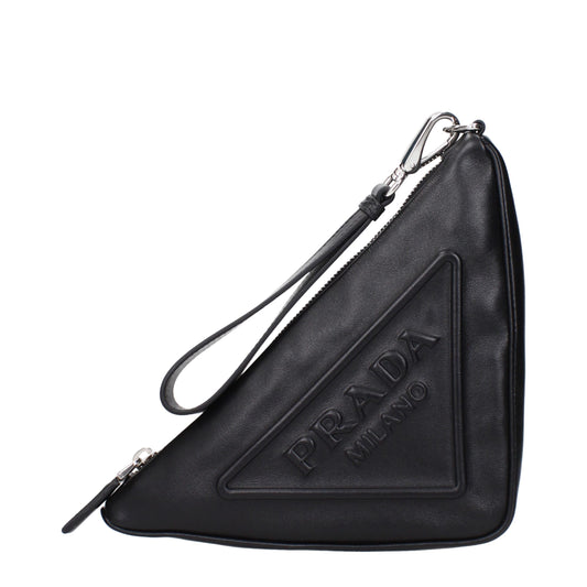Black Leather Clutch Bags