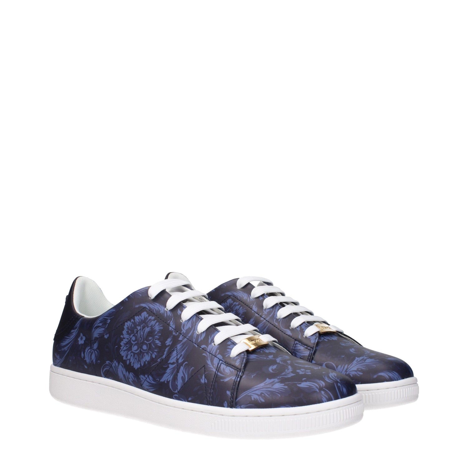 Blue Leather Low Tops