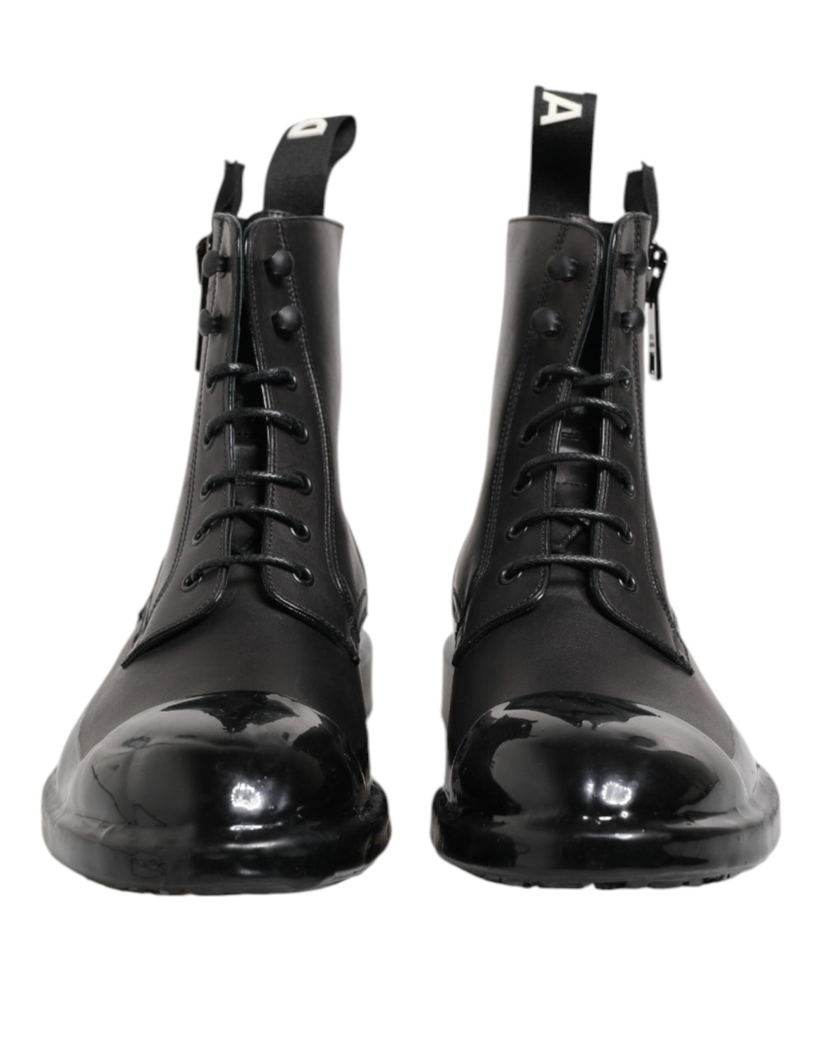 Brown Black Lace Up Mid Calf Men Boots Shoes