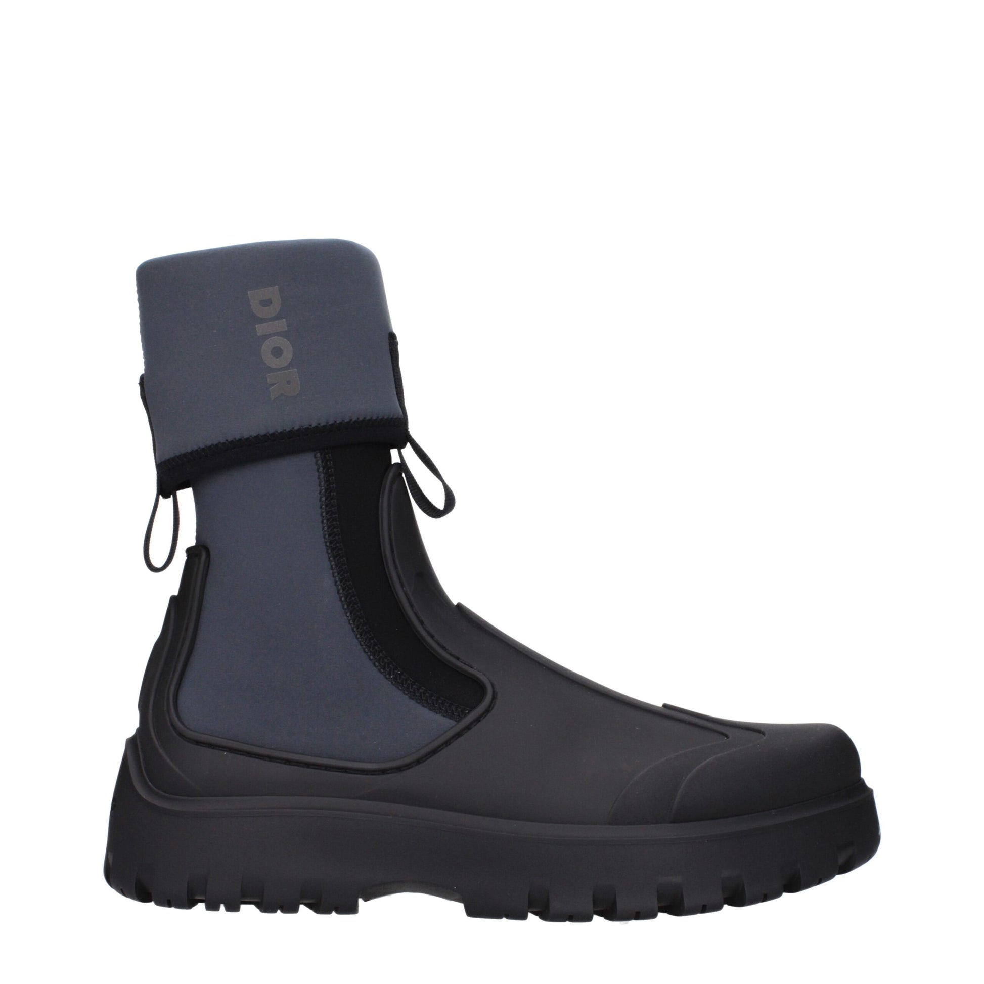 Black Cotton Ankle Boots