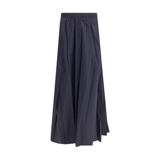 Blue Polyester Long Skirt