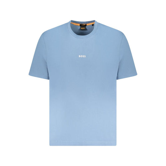 Blue Cotton Men T-Shirt
