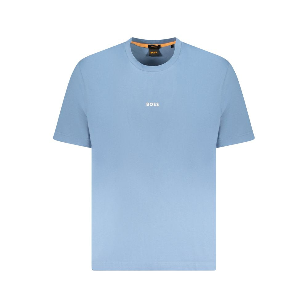Blue Cotton Men T-Shirt