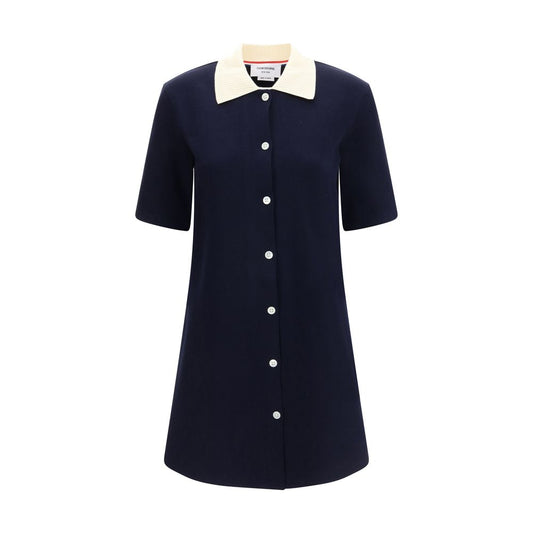 Blue Cotton Casual Dress