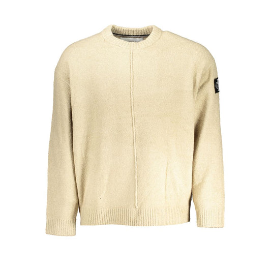 Beige Cotton Men Sweater