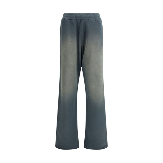 Blue Cotton Casual Pants