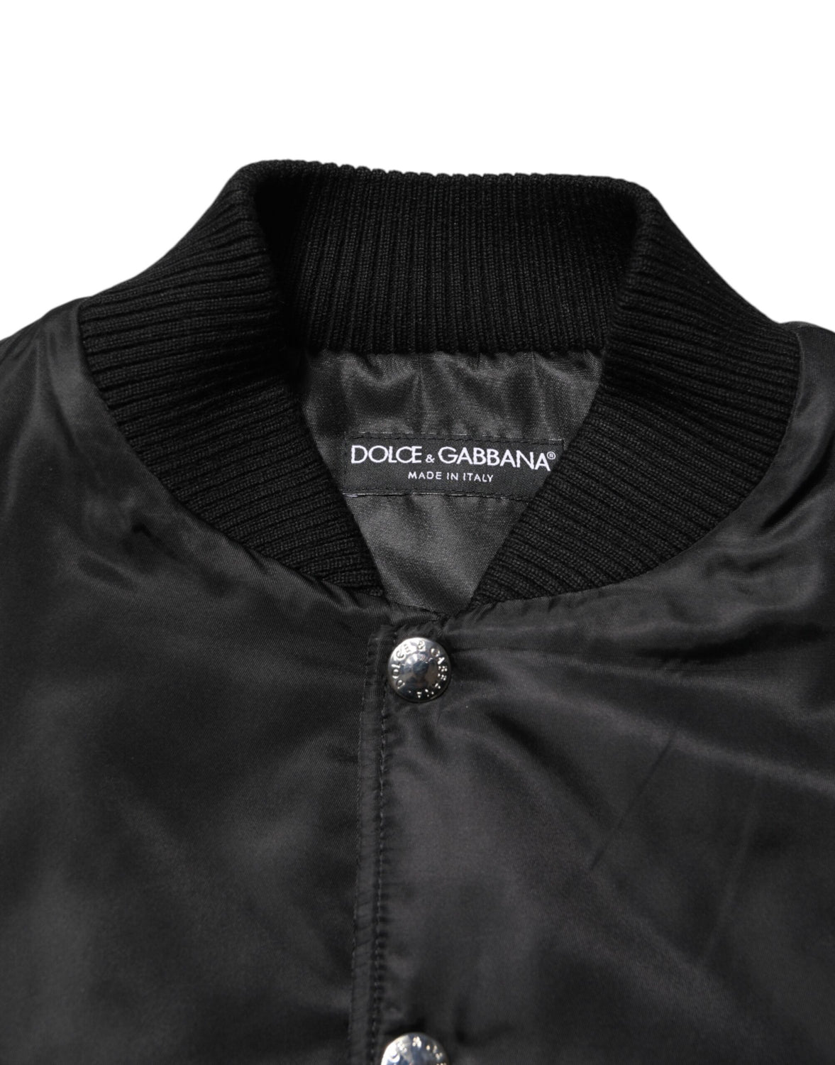 Black Polyester Logo Plaque Bomber Jacket