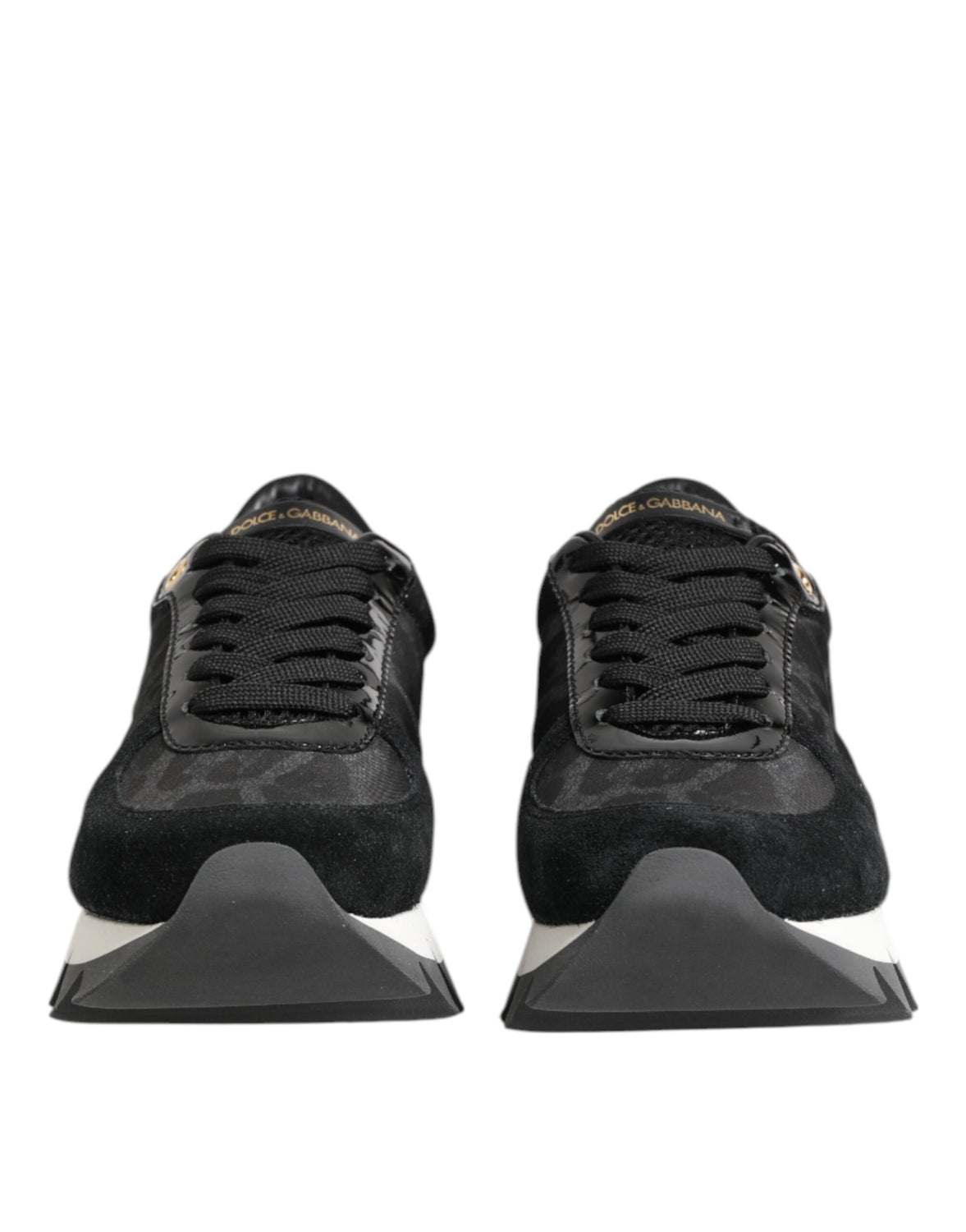 Black Gray Leopard Low Top Sneakers Shoes