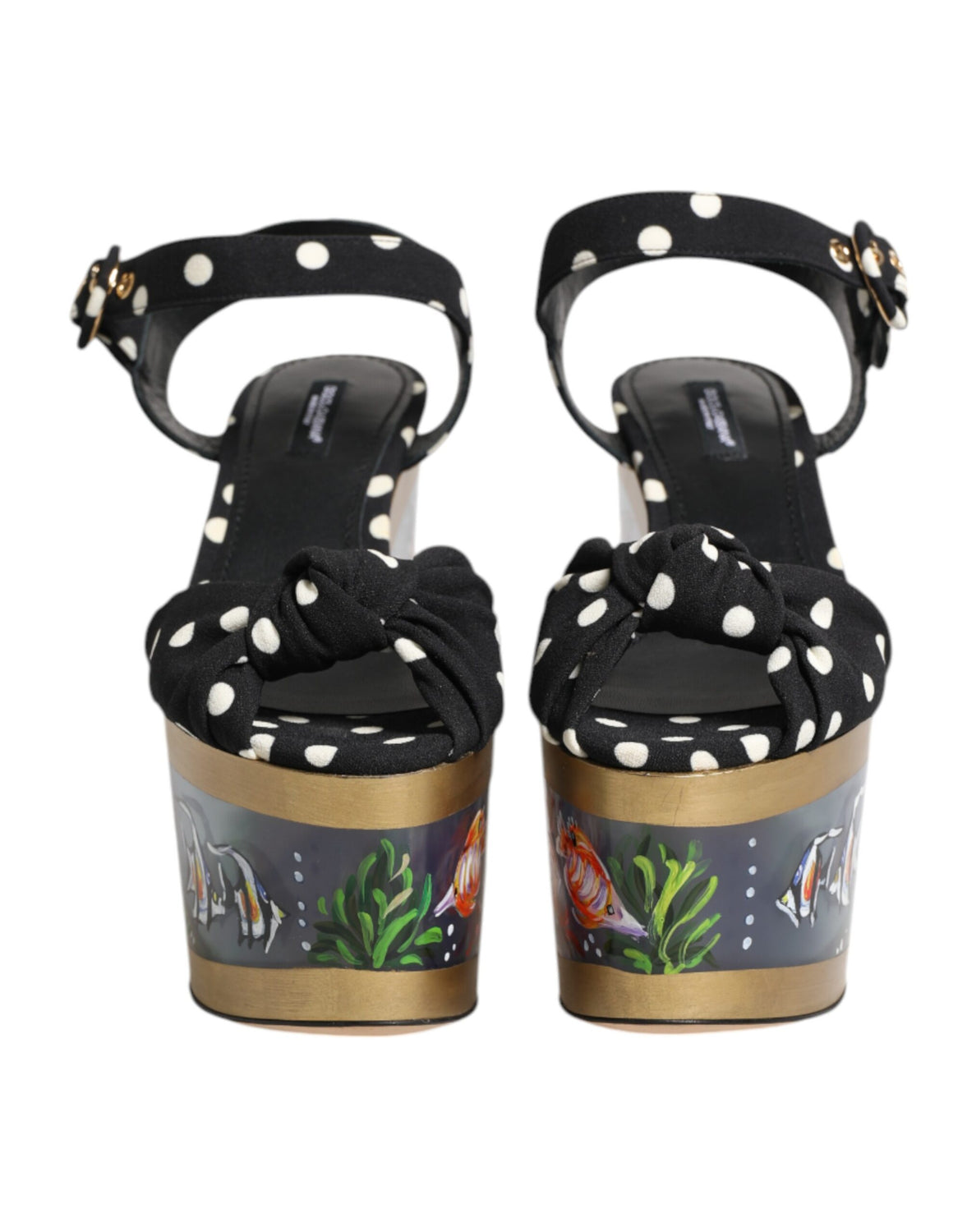 Multicolor Fish Polka Dot Wedge Sandals Shoes
