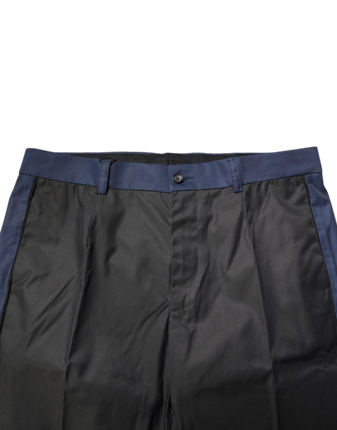 Gray Blue Cotton 3/4 Chinos Crop Trouser Pants