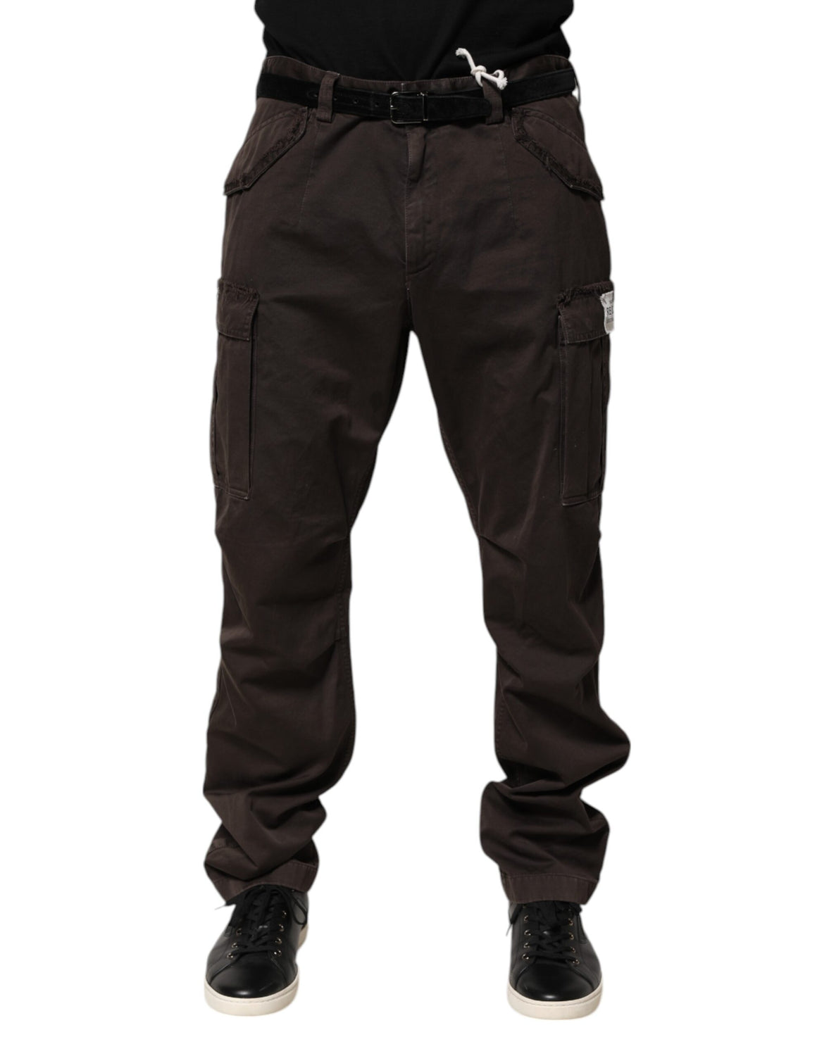 Brown Cotton Stretch Cargo Men Trouser Pants