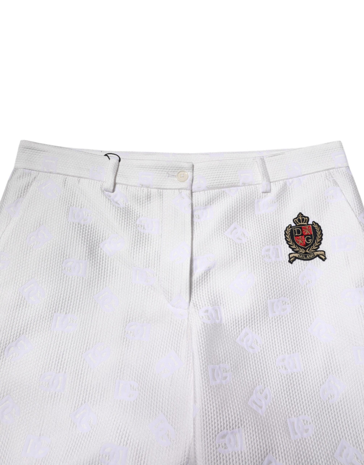 White DNA DG Patch Logo Cotton Trouser Shorts