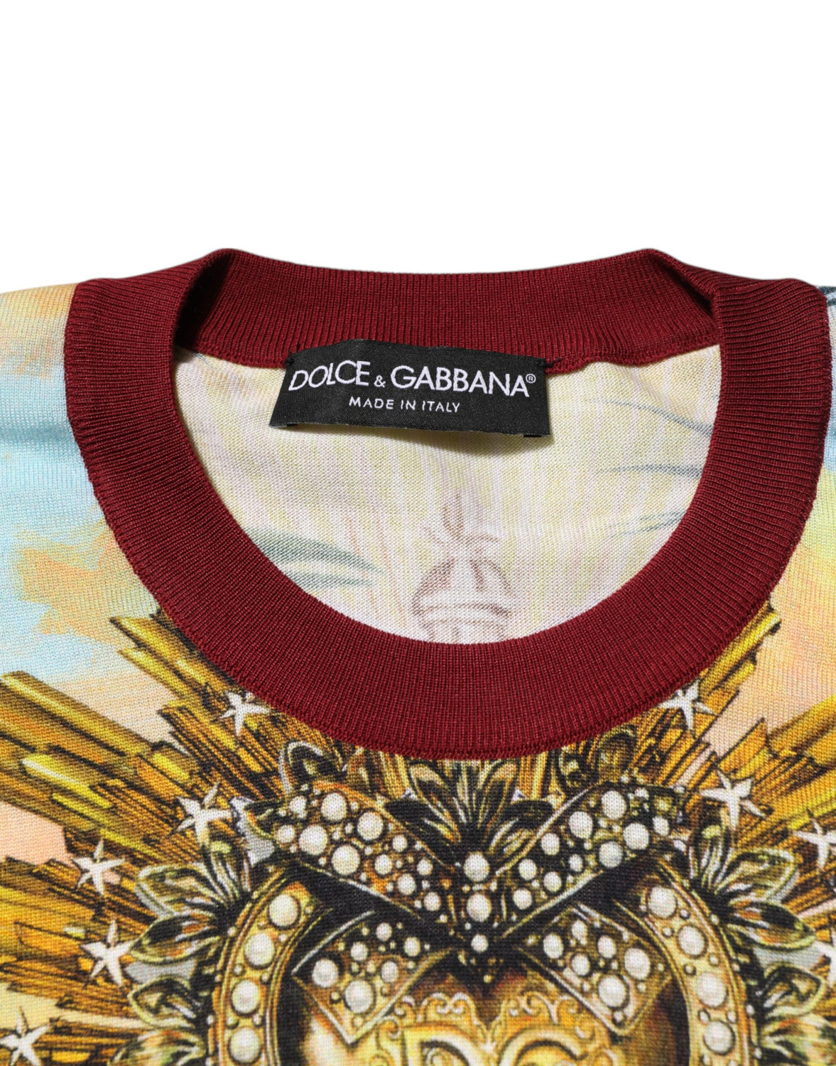 Tropical Heart Crown Silk Pullover Sweater