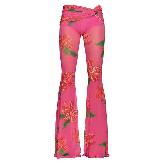 Multicolor Polyester Women Pant