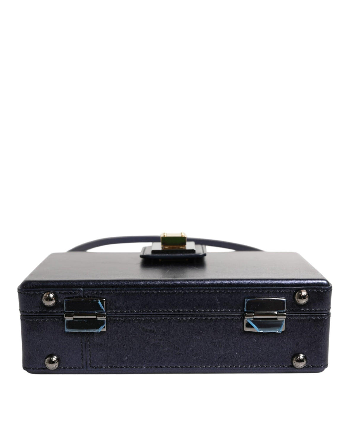 Blue DG BOX Lambskin Leather Crossbody Strap Bag