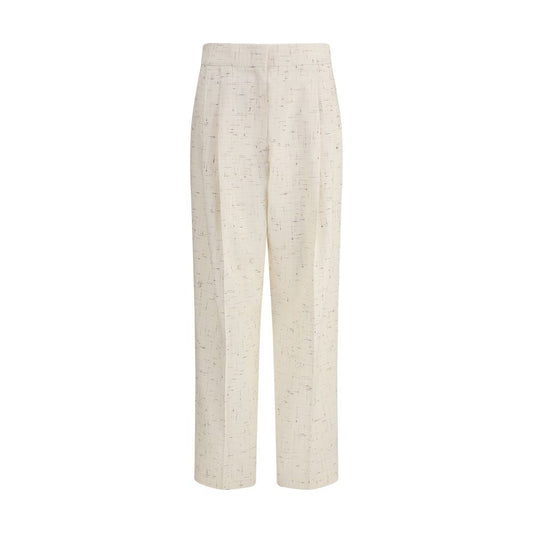 Cream Cotton Casual Pants