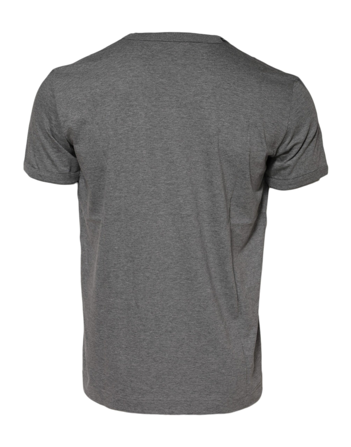 Gray Cotton Crew Neck Short Sleeves T-shirt