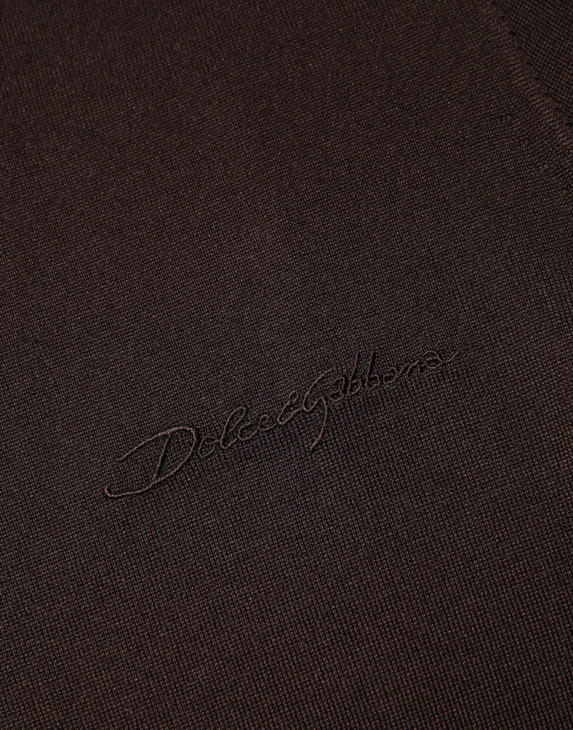 Brown Silk Crew Neck Short Sleeves T-shirt