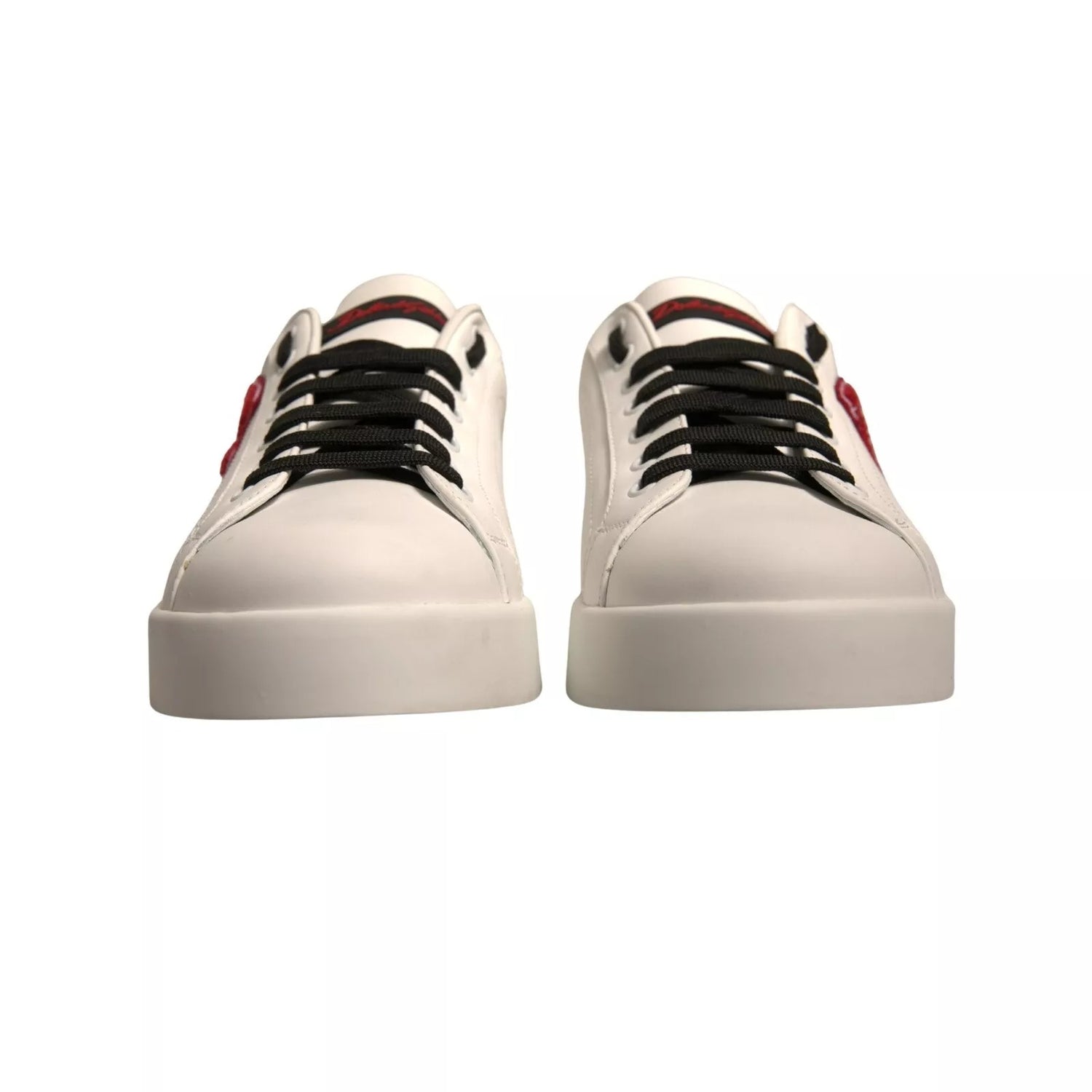 White Leather DG Logo Low Top Sneakers Shoes