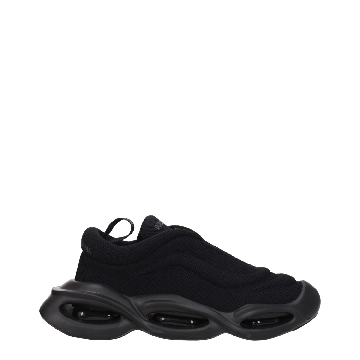 Black Fabric Chunky Sneakers