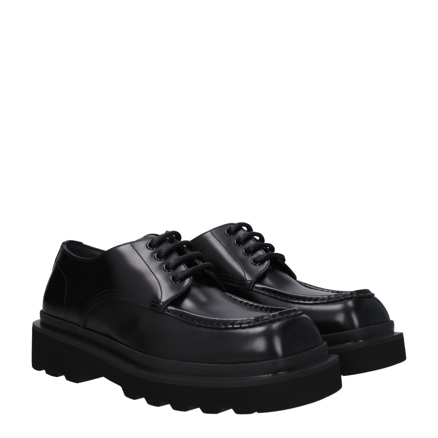 Black Leather Oxfords And Derbies
