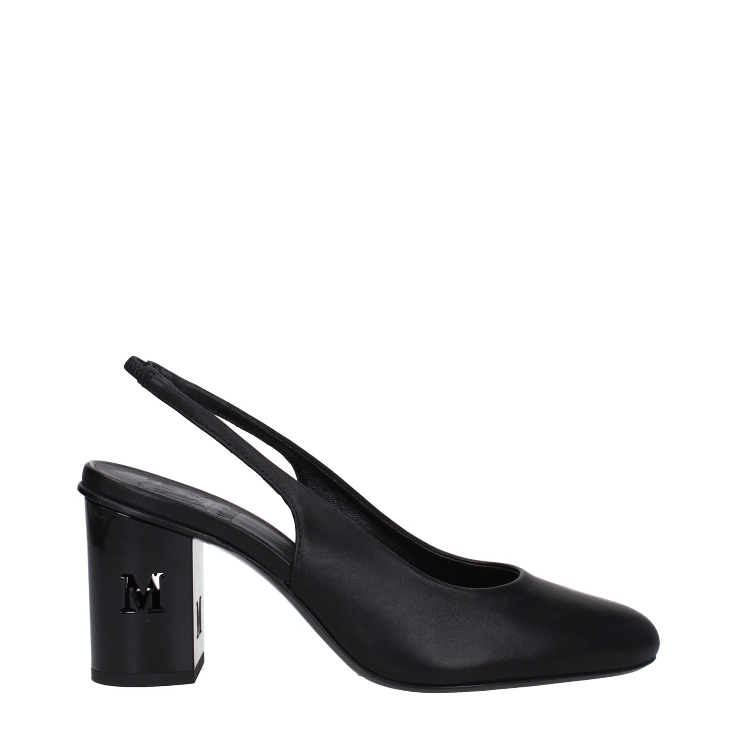 Black Leather High Heel Pumps