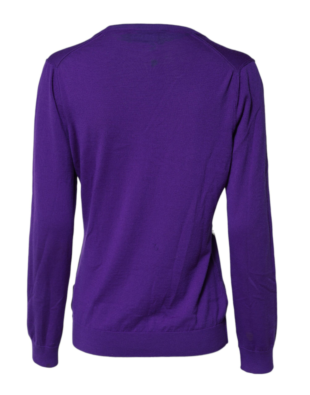 Purple Wool Knit V-neck Cardigan Sweater