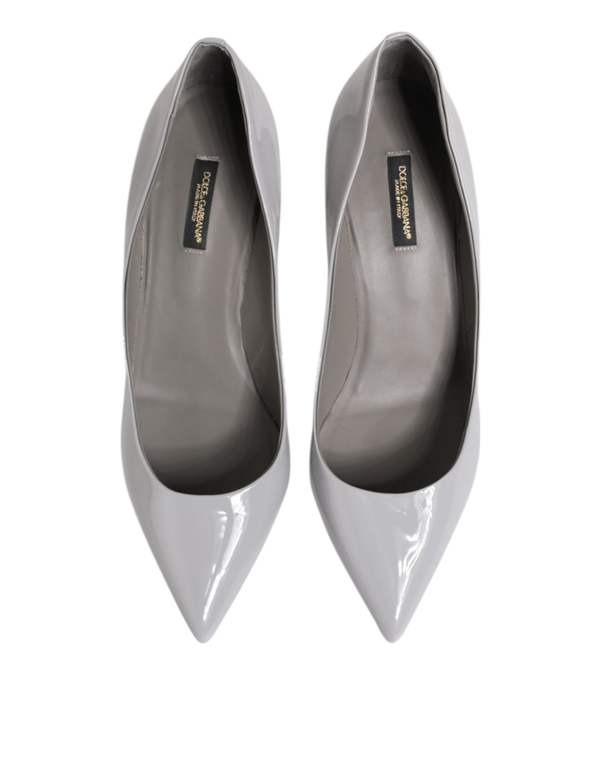 Light Gray Leather Kitten Heels Pumps Shoes