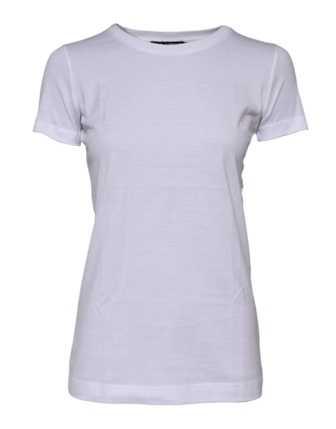 White Cotton Crew Neck Short Sleeves T-shirt