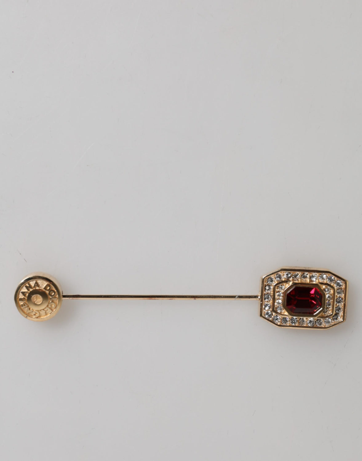 Rhinestone Embellished Sterling Silver Collar Brooch Pin