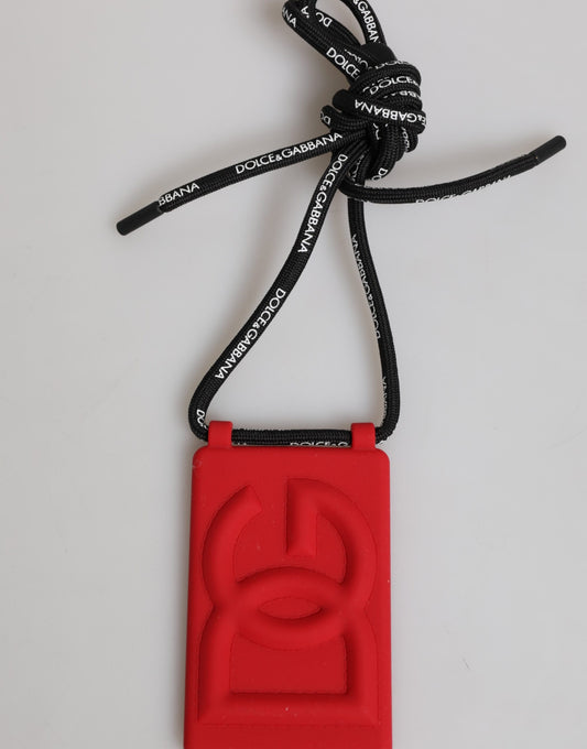 Red Rubber DG Embossed Adjustable Neck Strap Badge Holder
