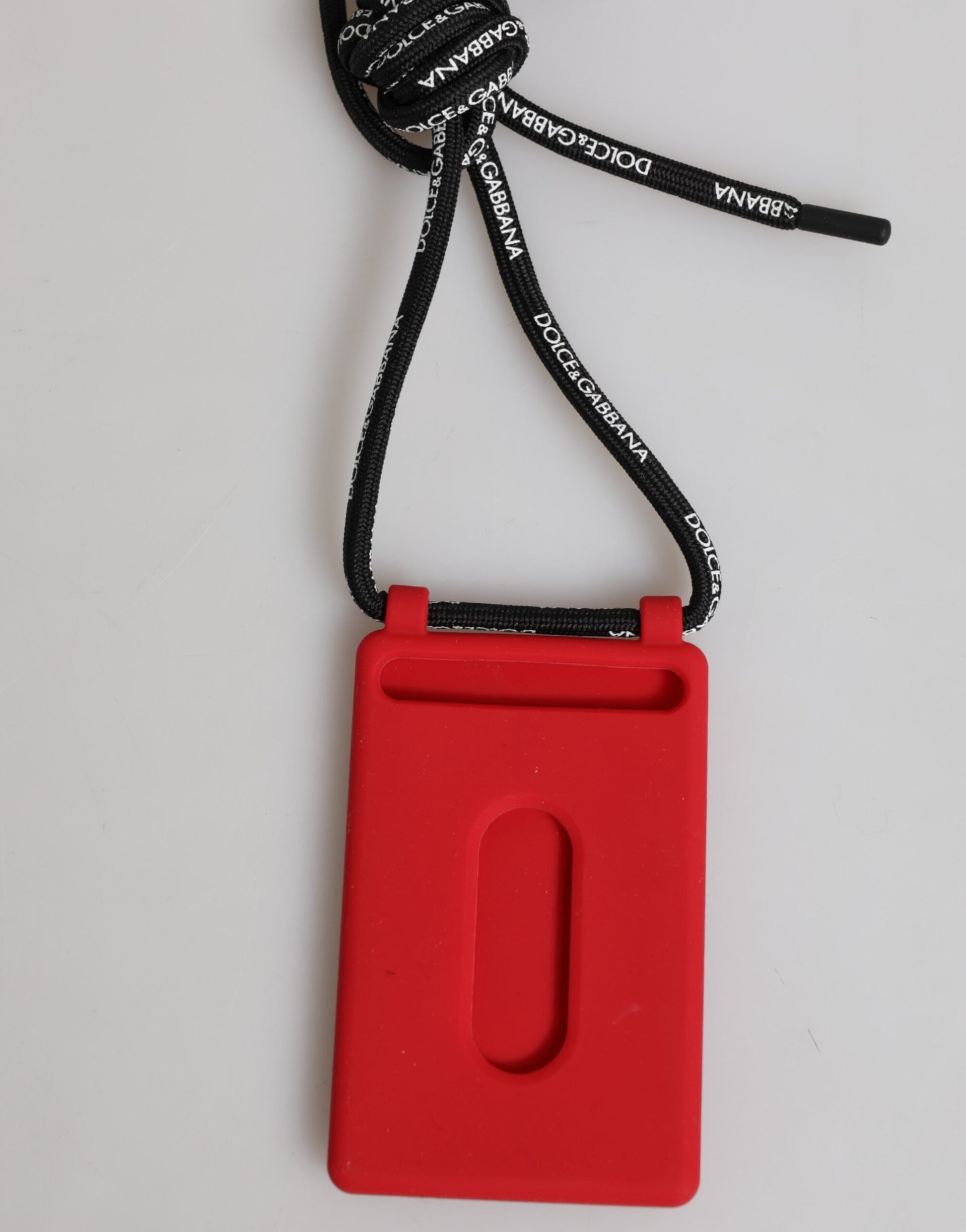 Red Rubber DG Embossed Adjustable Neck Strap Badge Holder