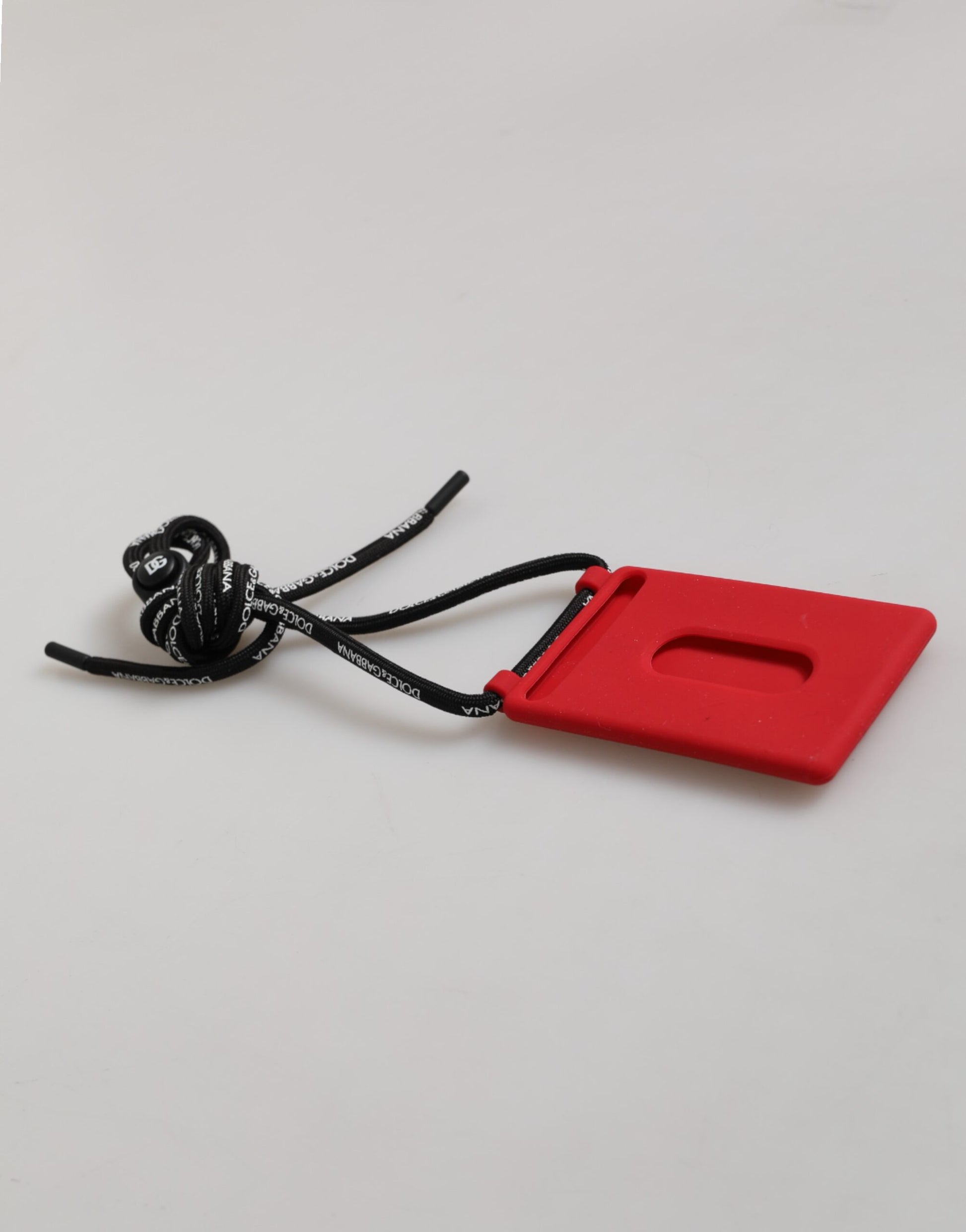 Red Rubber DG Embossed Adjustable Neck Strap Badge Holder