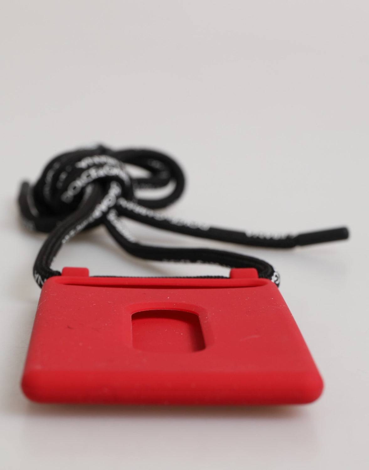 Red Rubber DG Embossed Adjustable Neck Strap Badge Holder